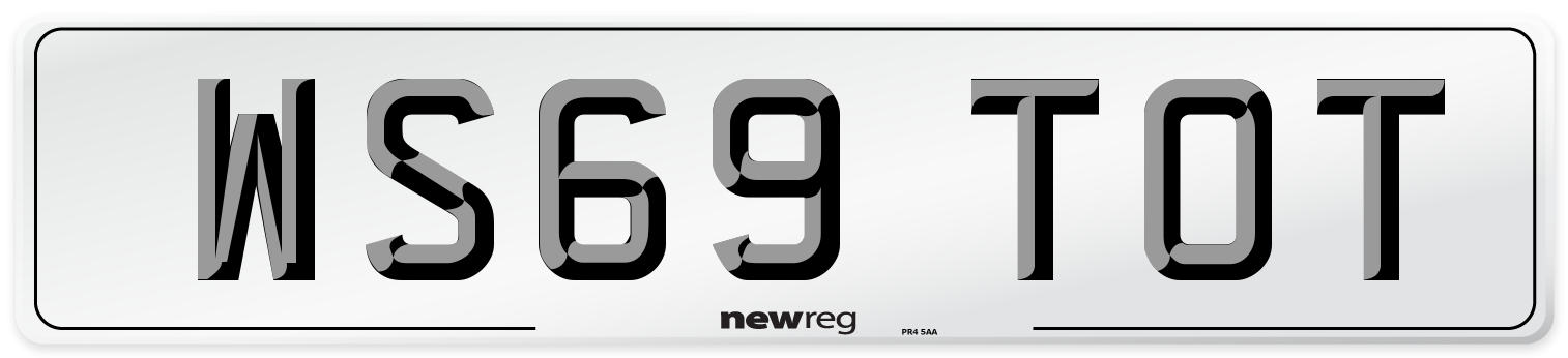 WS69 TOT Number Plate from New Reg